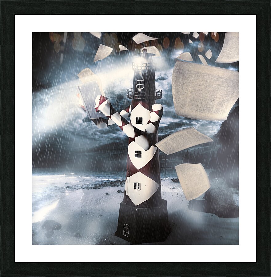 The Lighthouse And The Fishermans Tale Picture Frame print