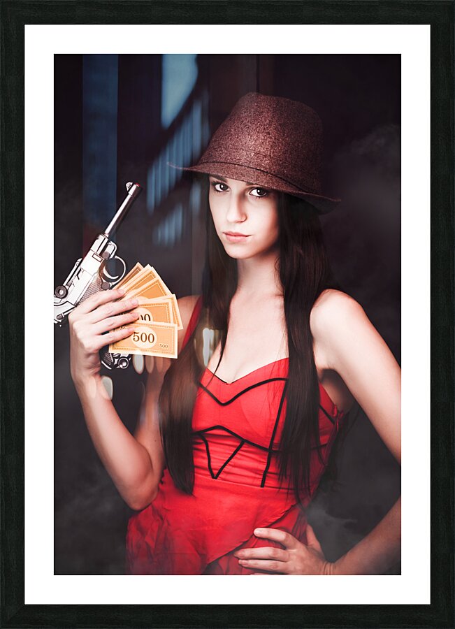 Gangster And Her Gun Picture Frame print