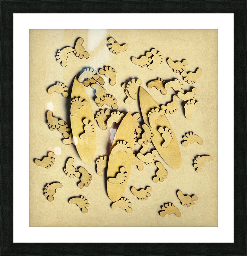 Wooden wave riders Picture Frame print