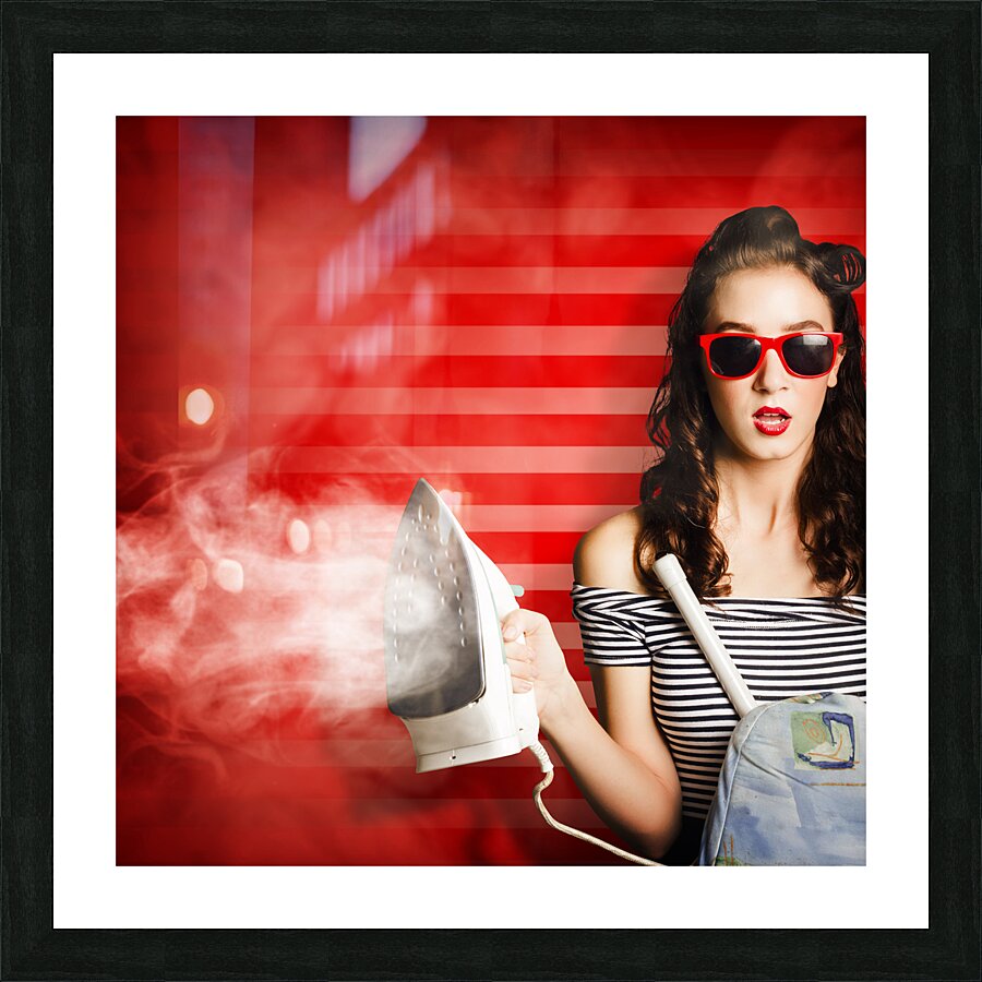 Pin up housekeeping maid Picture Frame print