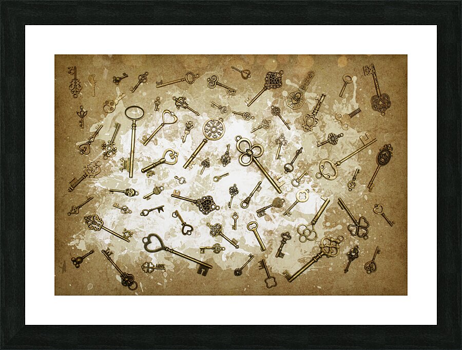 Milk and keys abstract still life Picture Frame print