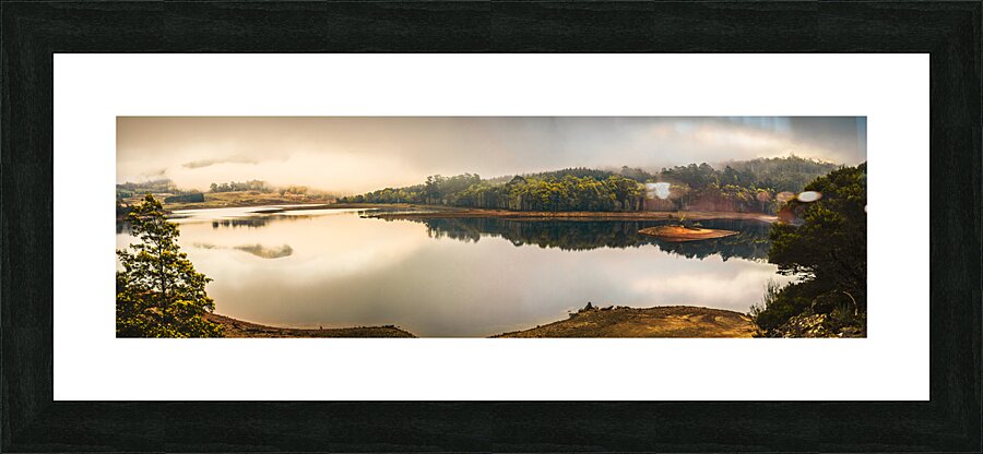 Pastel lake panorama Picture Frame print