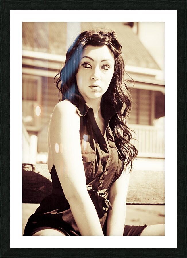 Parkbench pinup Picture Frame print