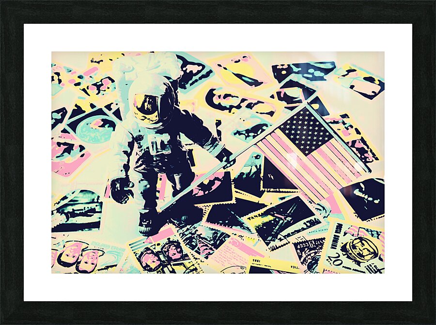 One small stamp for mankind Picture Frame print