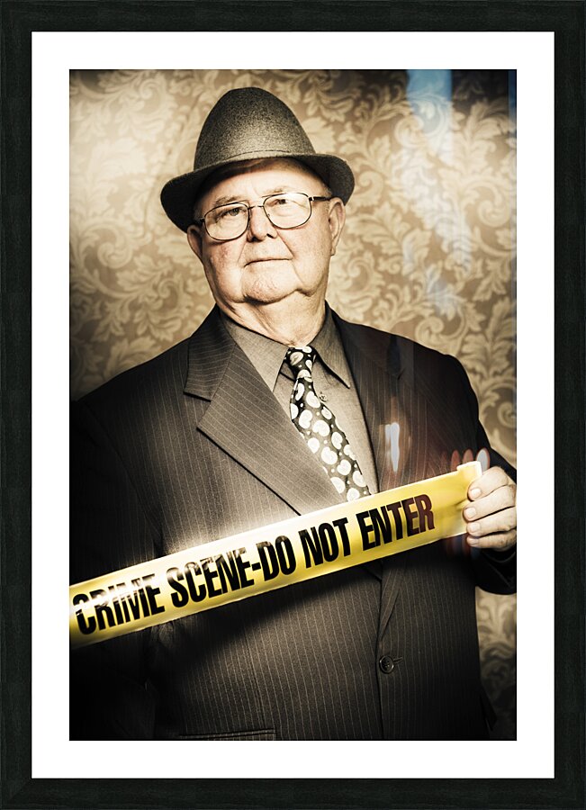 Astute fifties crime scene investigator Picture Frame print
