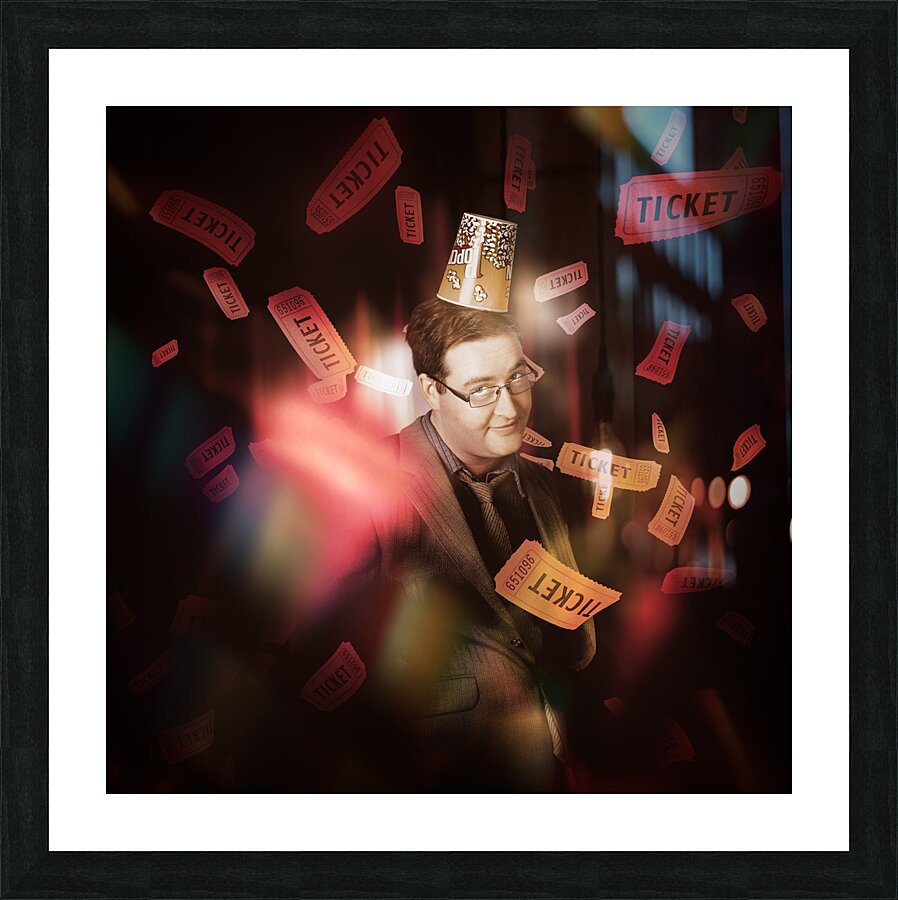 Comedy entertainment man on theater stage Picture Frame print