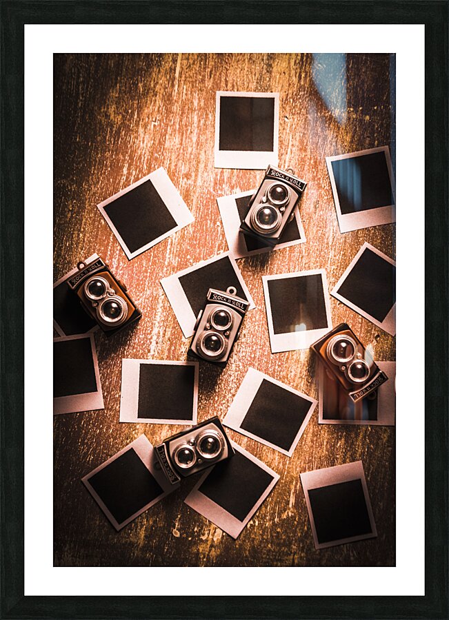 Abstract retro camera background Picture Frame print