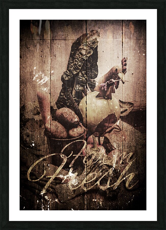 Rustic kitchen tin sign Picture Frame print