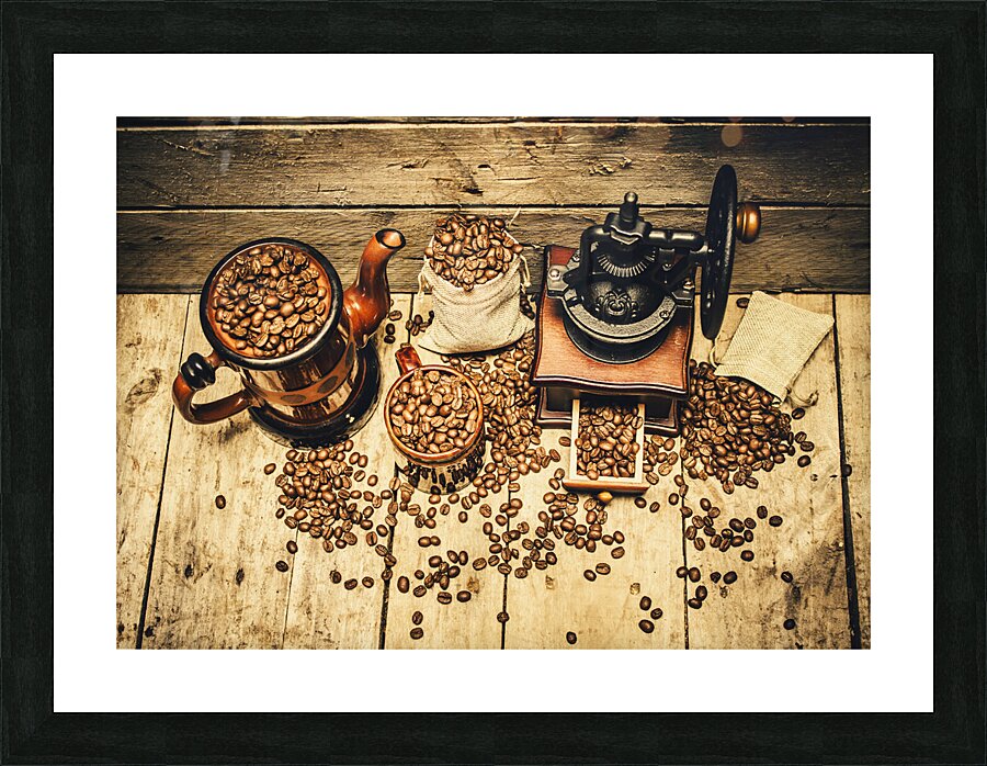 Retro coffee bean mill Picture Frame print