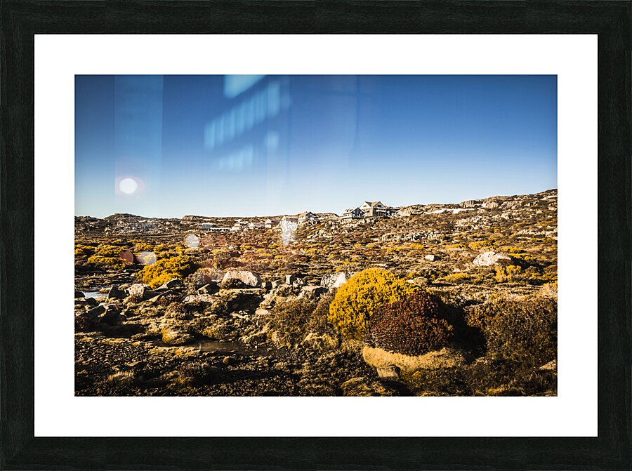 Rocky alpine village Picture Frame print