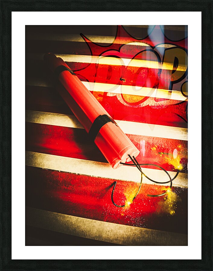 Danger bomb background Picture Frame print