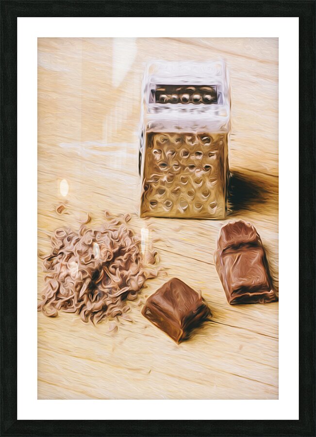 Shredded chocolate flakes fine art drawing Picture Frame print
