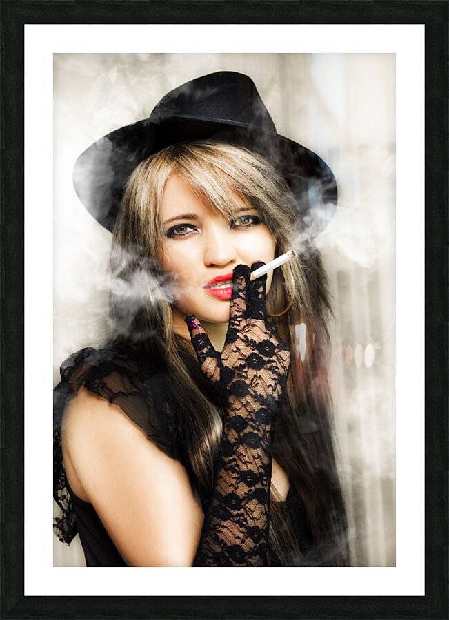 Classic vintage portrait of female film actor Picture Frame print