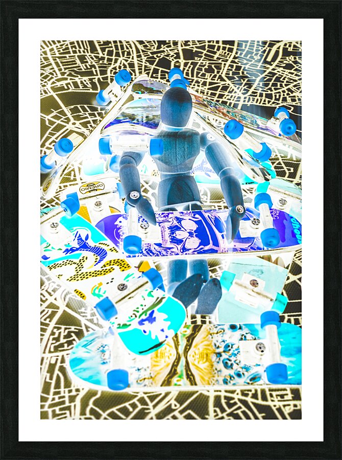 Stacks of street decks Picture Frame print