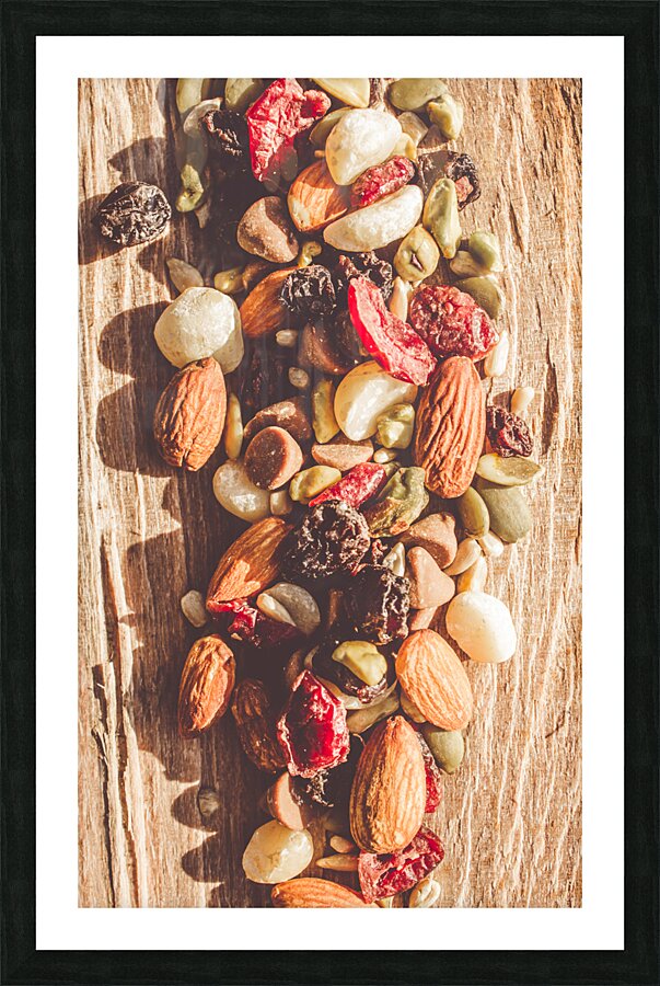 Rustic dried fruit and nut mix Picture Frame print
