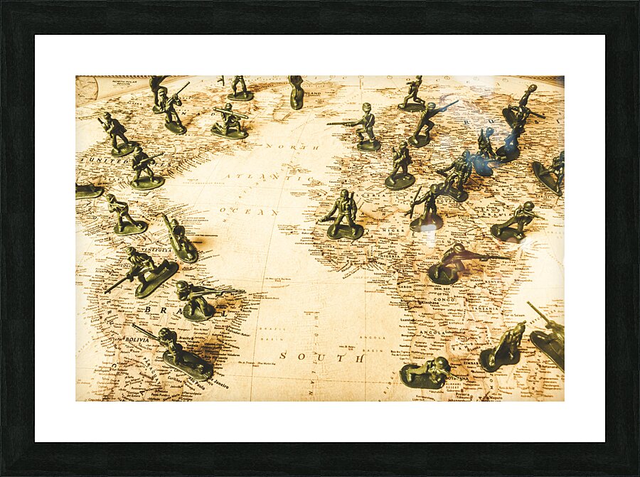 Staged world war Picture Frame print