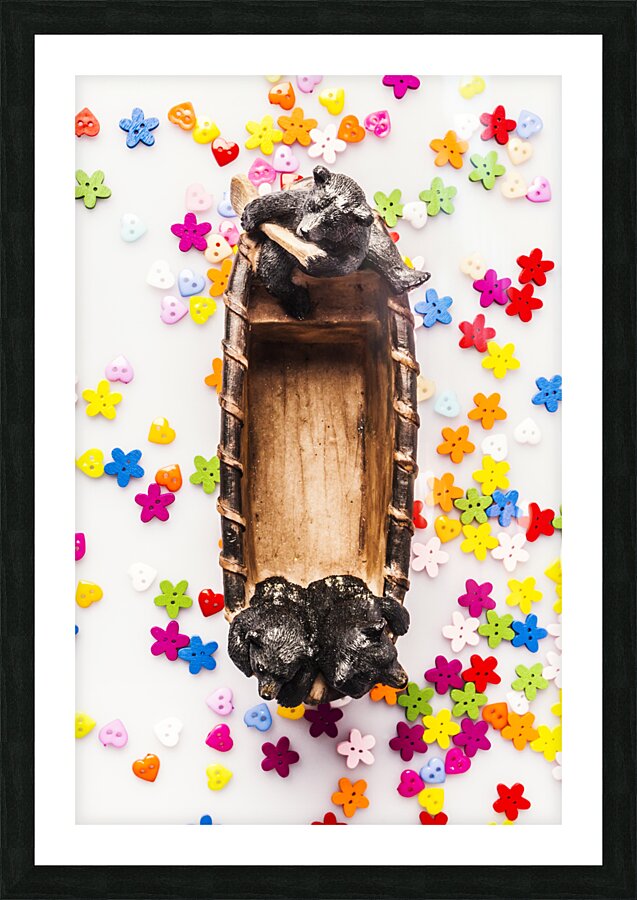 Bears boats and buttons Picture Frame print