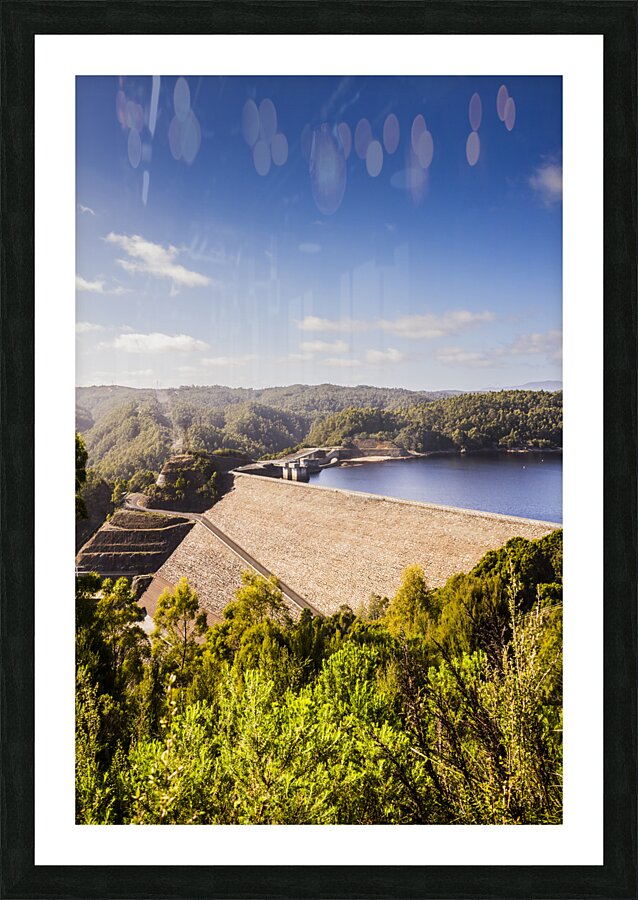 Picturesque hydroelectric dam Picture Frame print