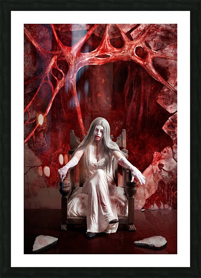 Halloween fine art portrait. Young vampire woman  Picture Frame print