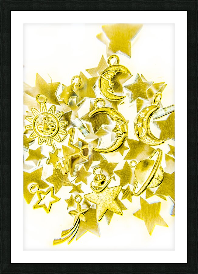 Golden galaxy Picture Frame print