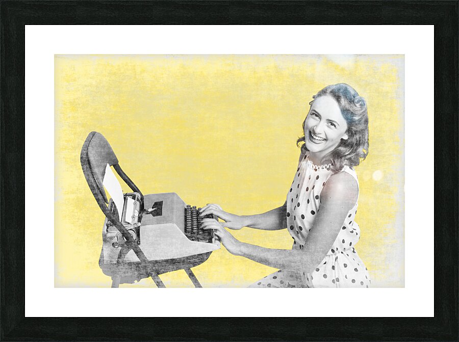 Vintage typewriter advertising Picture Frame print