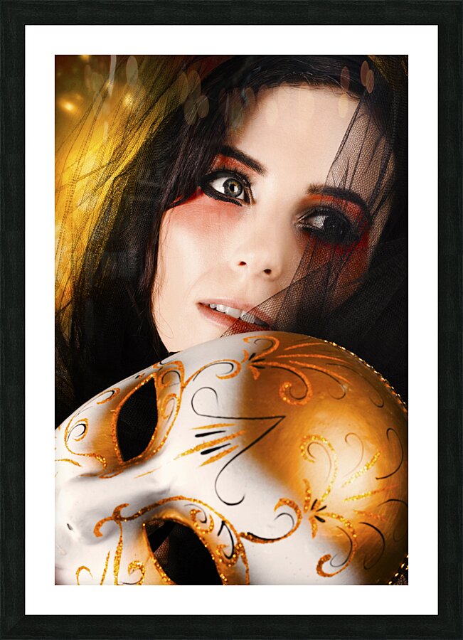 Beautiful Female Performer Face. Perfect Makeup Picture Frame print