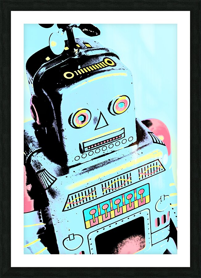Retro robot reanimation Picture Frame print