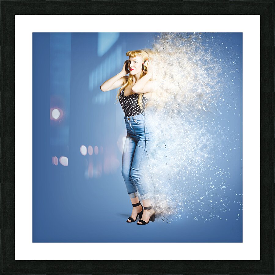 Retro music explosion Picture Frame print