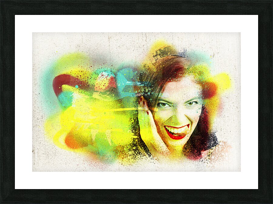 Crazy pin-up graffiti Picture Frame print