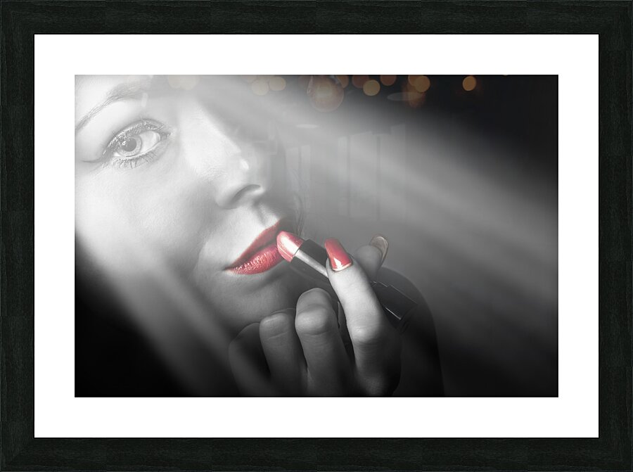 Dark fashion and make up beauty Picture Frame print
