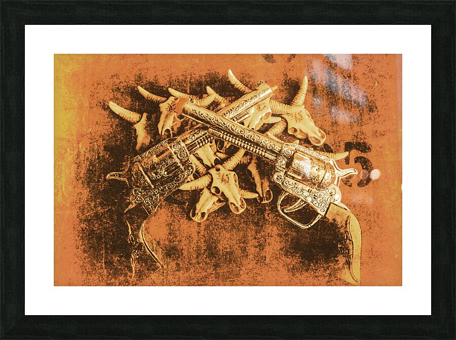 Old West Cowboy Shooter Picture Frame print