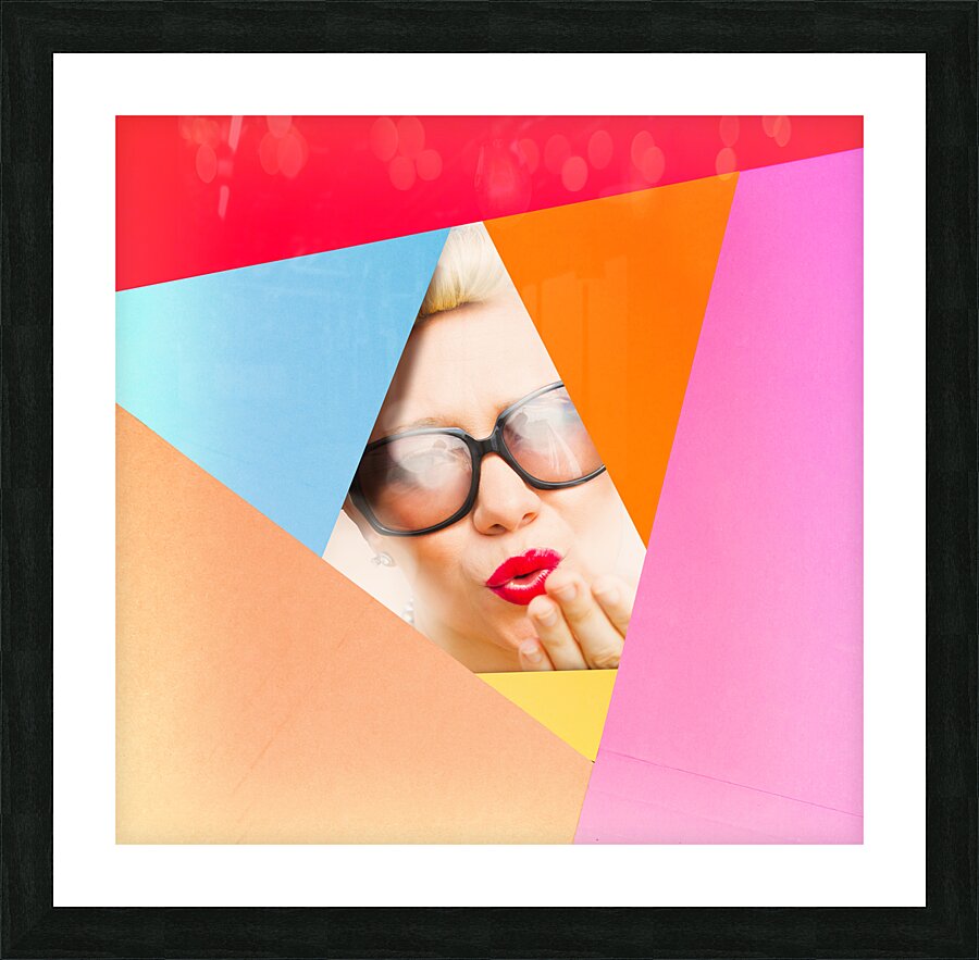 Colourful paper pinup Picture Frame print