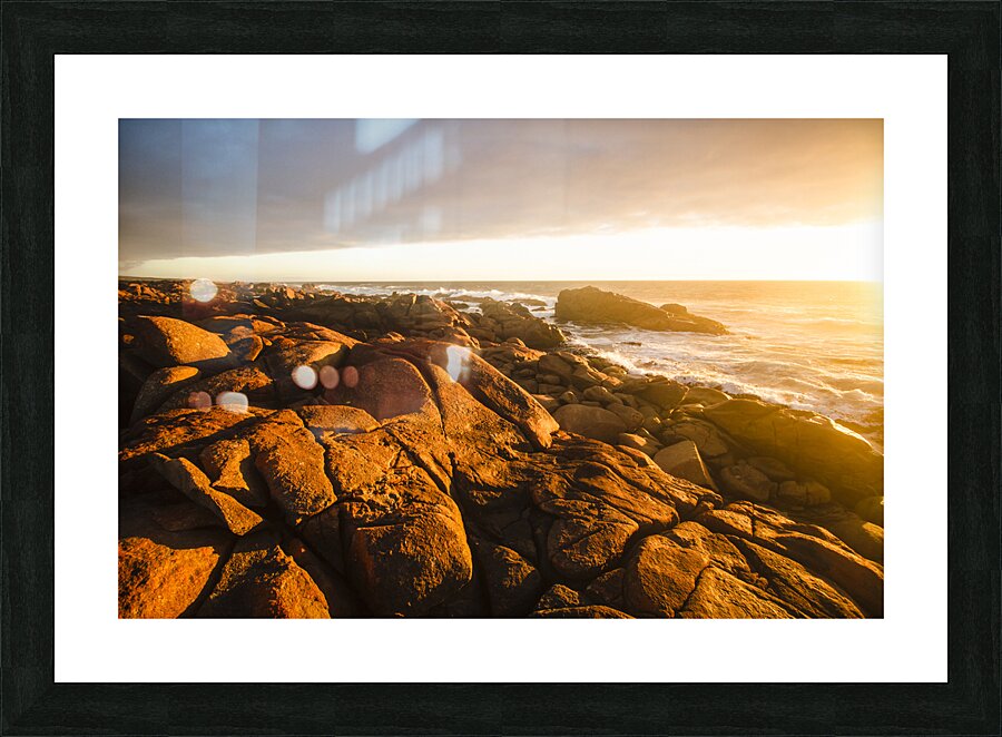 Golden sunset coast Picture Frame print