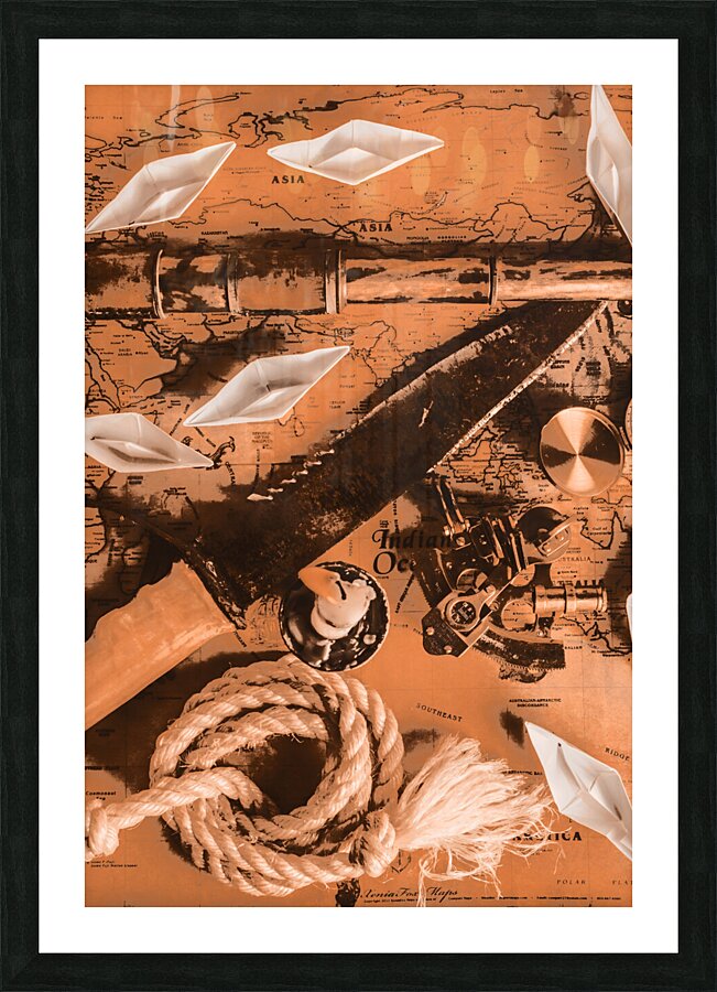 Course for seven seas Picture Frame print