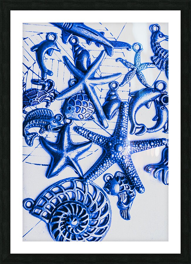 Blue reef abstract Picture Frame print