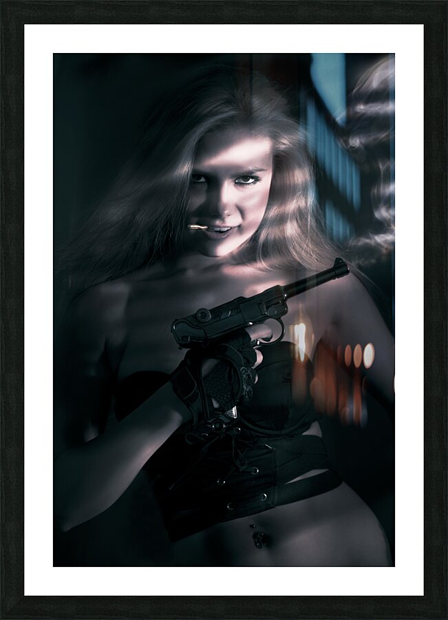 Sexy woman assassin Picture Frame print