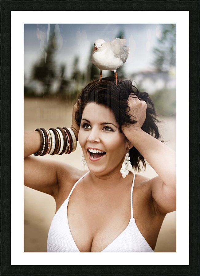 Surprised Woman Picture Frame print