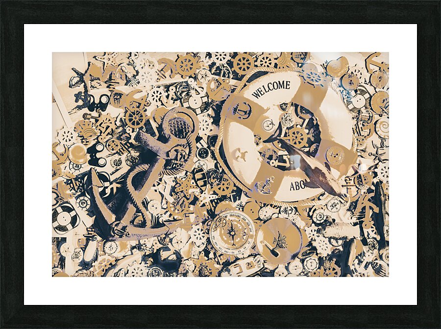 Oceans old Picture Frame print