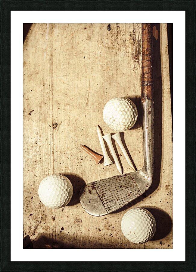 Rustic golf club memorabilia Picture Frame print