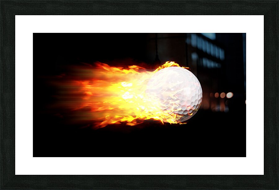 Flame Golf Ball Picture Frame print