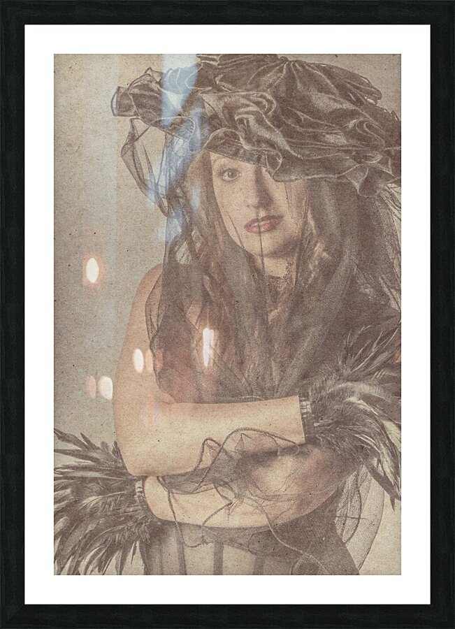 Young woman posing in opulent vintage fashion Picture Frame print