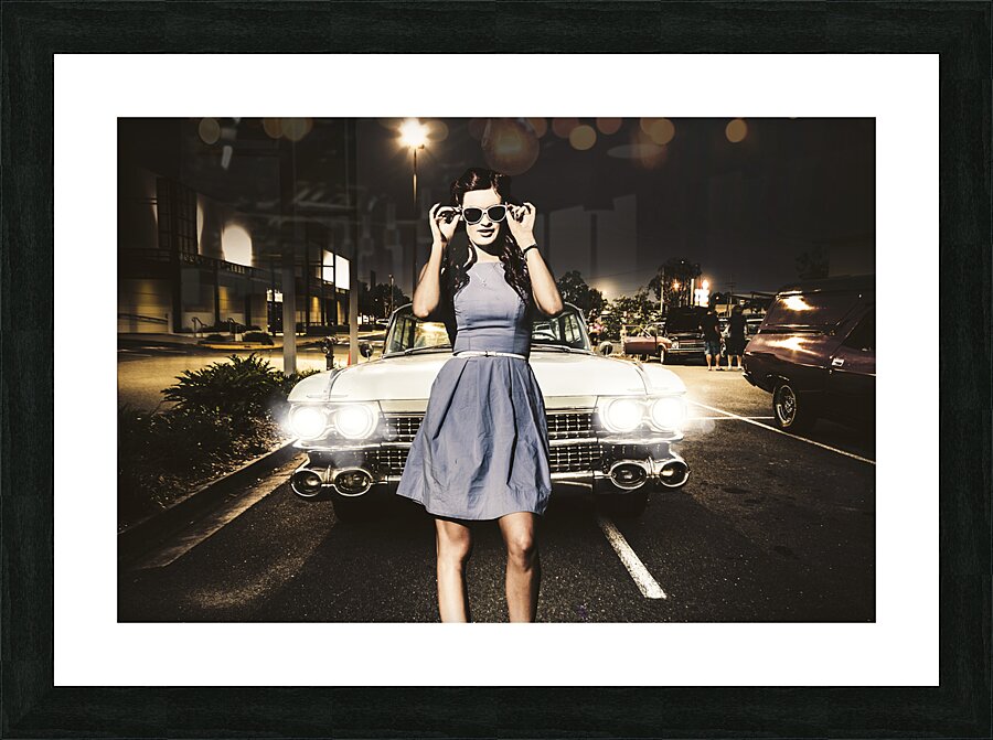 60s American car culture Picture Frame print