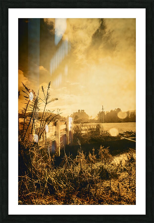 Country river crossing landscape Picture Frame print