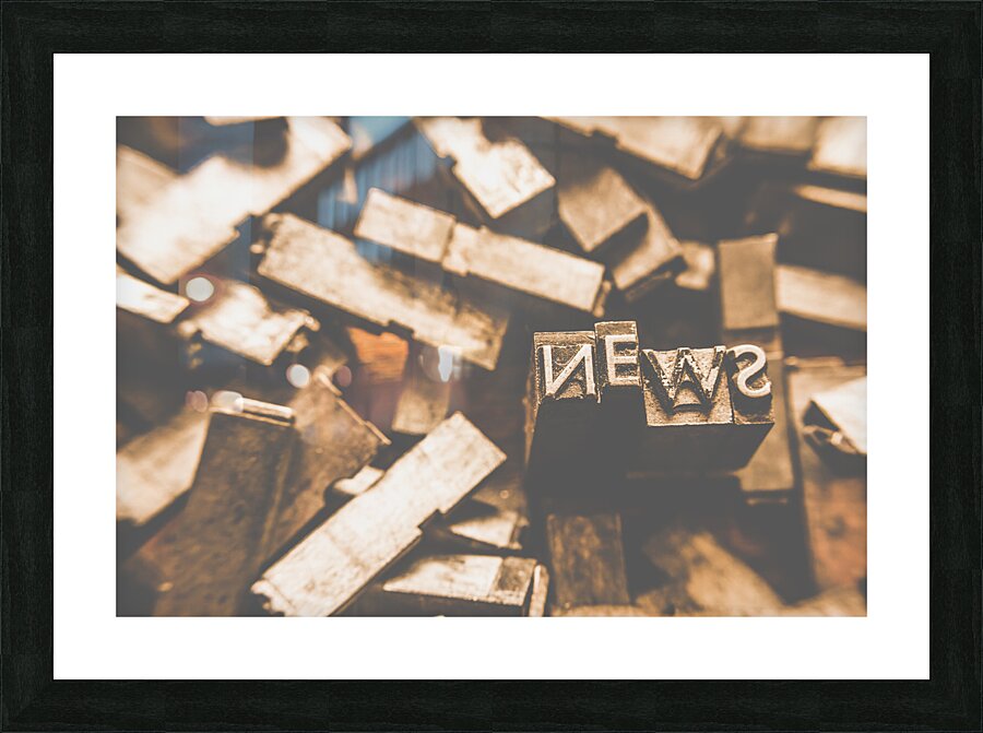 Retro news print  Picture Frame print
