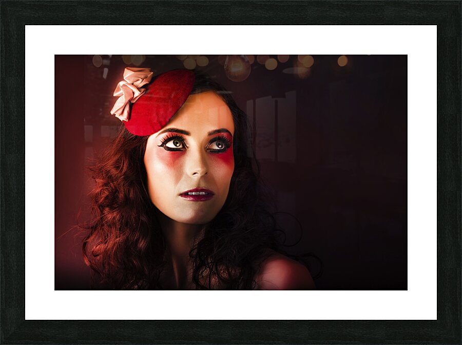 Luxury Woman In Red Makeup And Fashion Accessories Picture Frame print