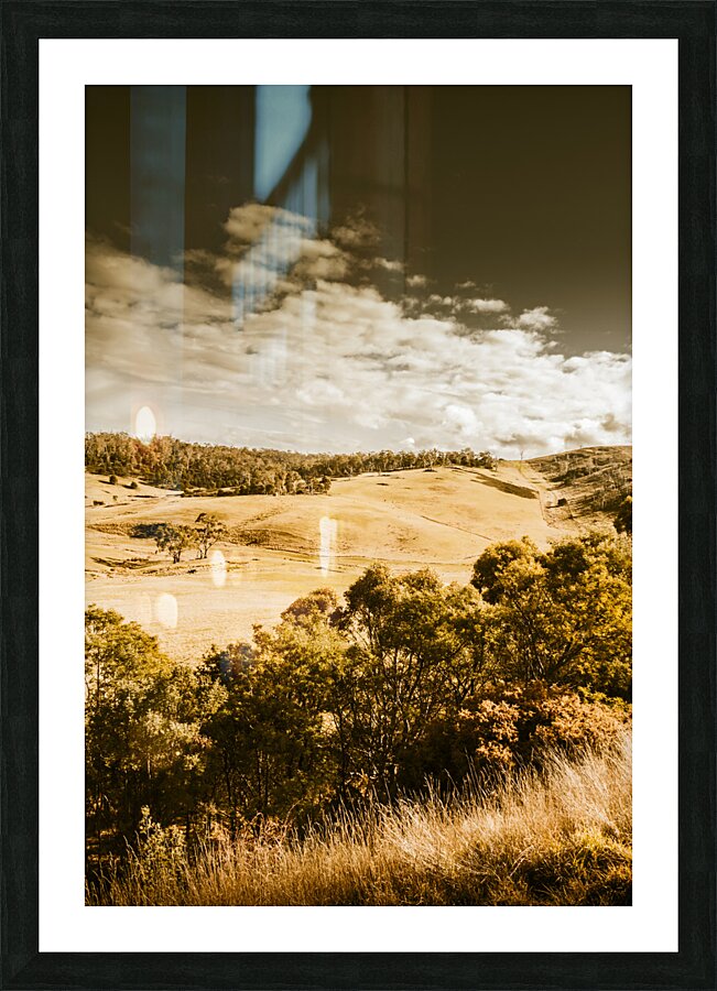Old summer hills Picture Frame print