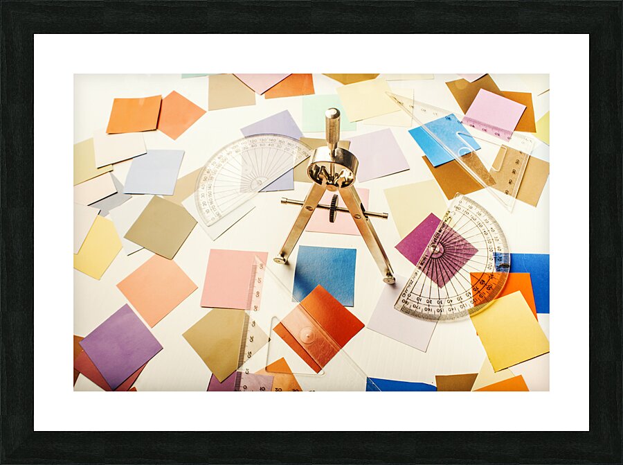 A colourful blueprint Picture Frame print