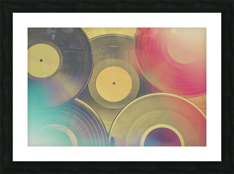 Vinyl recordings background Picture Frame print