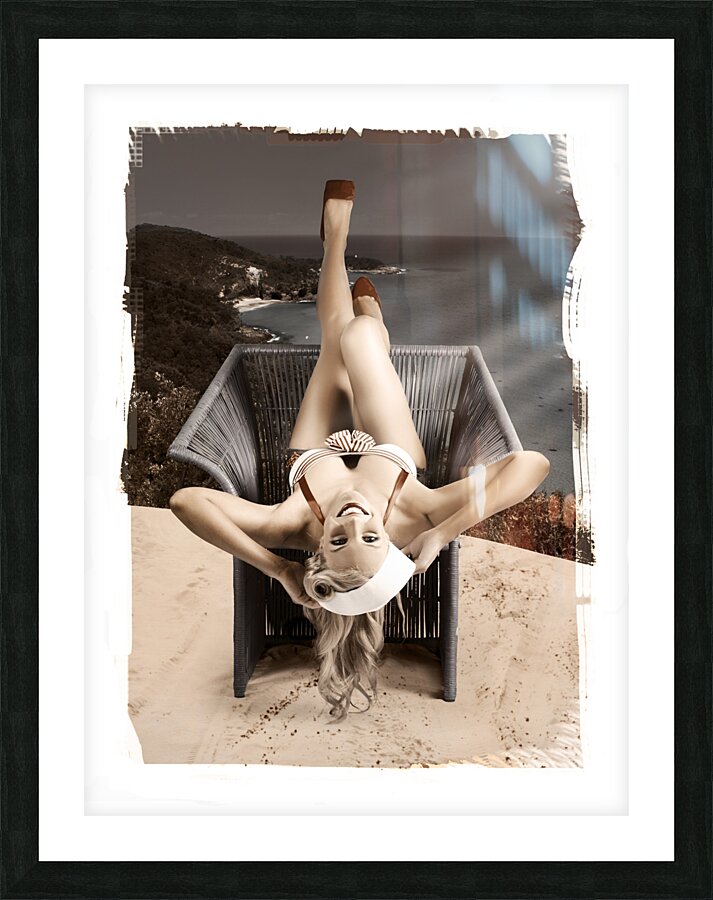 Sixties Classic Pin-Up Beauty In Vintage Fashion Picture Frame print