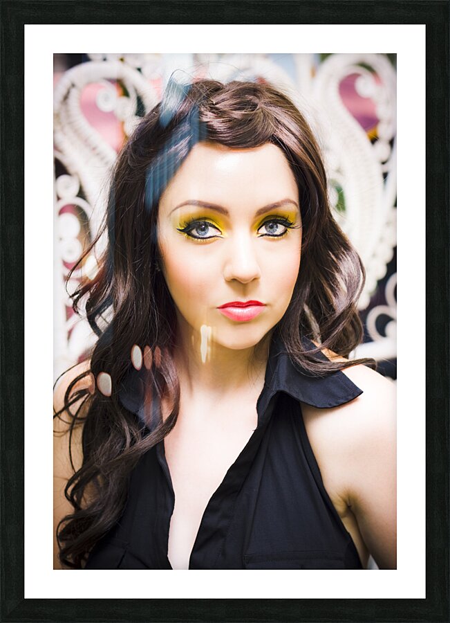 Retro Woman Picture Frame print